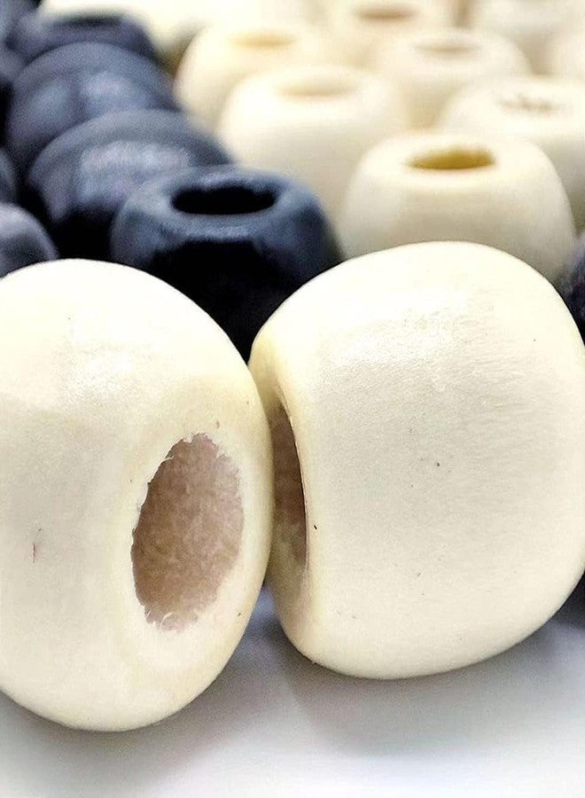 DIY Crafts 130 Pcs, Large Hole Barrel Wood European Loose Beads Colors Natural Wooden Dreadlock Hair Braid Beads for Hair Braids Jewelry Bracelet Necklace Making (130) - Image 4